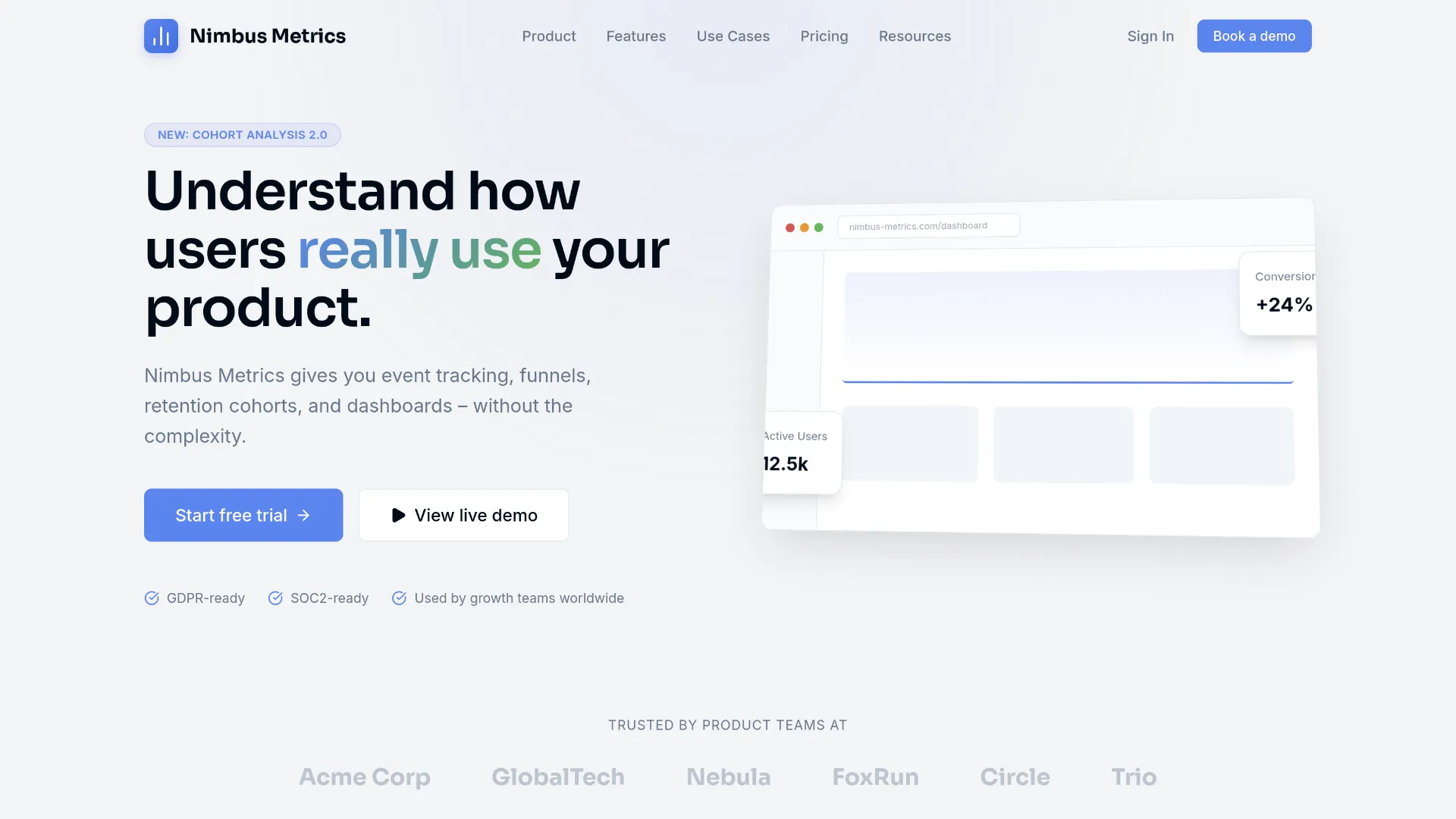 Nimbus Metrics - Analytics Dashboard